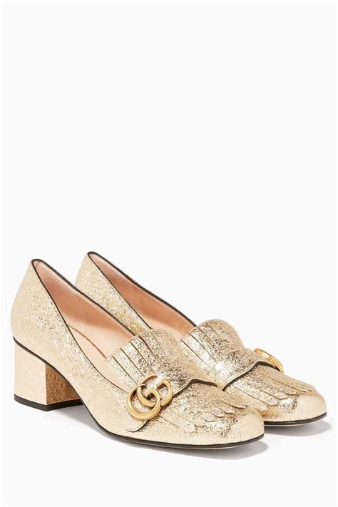 gucci gold loafers heels|gucci loafer lowest price.